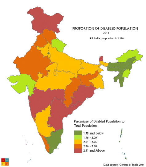 Proportion of Disabled Population (Census 2011)